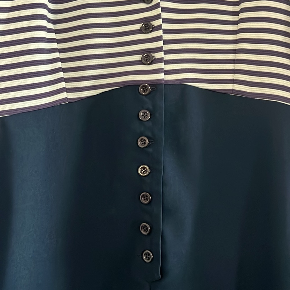 Bettie Page Blue and white Striped dress 4XL - Picture 6 of 9